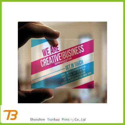 China Custom Logo Holographic Printed Transparent Plastic 3d Business Cards for sale