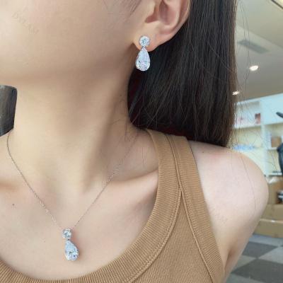 China Lead Free Zircon Nickel Free Dylam Crystal Stud Women Luxury Jewelry 925 Sterling Silver Teardrop Dangle Earring Drop Earrings for sale