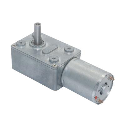 China DC Worm 6v 12v 24v Explosion Proof Small Electric DC Motor With 46mm Worm Reduction Gearbox 370 Gear Motor for sale