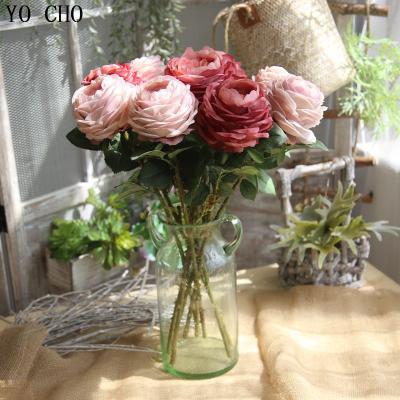 China China Factory Wholesale Eco-Friendly Wedding Bridal Flower Bouquet Artificial Rose Flower Single Large Rose for sale