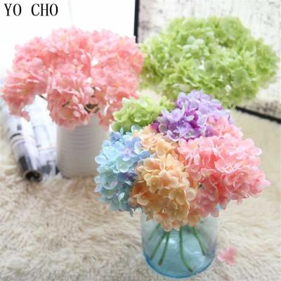 China Silk Hydrangea Wedding Table Centerpieces Artificial Flower Orchid Hydrangea Eco-friendly Artificial Flower Decoration YO CHO Home for sale