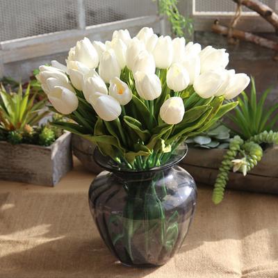 China One Artificial Tulip Flower with Handmade Decorative Silk Latex PU Tulip Flower Artificial Tulip Flower Head Decoration YO CHO Home Interior Artificial Tulip for sale