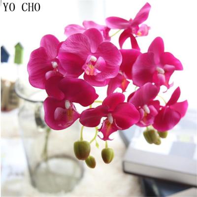 China Eco-friendly Butterfly Orchid YO CHO Decorative Handmade Real Touch Orchid Plants Flower Decorative Silk Butterfly Orchid Flower Artificial Flower for sale