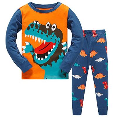 China Compressed Boy's Dinosaur Nightgowns Cotton Toddler Clothes Kids Sleepwear Winter Long Sleeve Christmas Pajamas Sets 2 Piece Outfit for sale