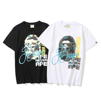 China Breathable Hot Selling Custom Round Neck Plus Size Summer Bape Mens Womens T-shirts Casual Tie Dye Printing Short T-shirt for sale