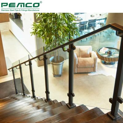 China Modern Interior Staircase 12 Mm 316 Railing Post Design 304 Stainless Steel Glass Staircase Railing for sale