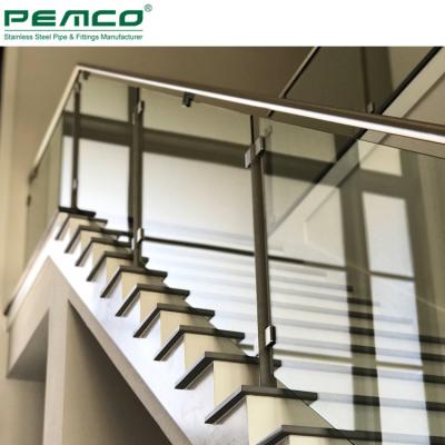 China Modern Apartment Staircase Handrail Price Landing Stairs Decorative Glass Balustrade for sale