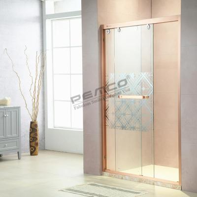 China With View Luxury European Style Coated/Silk-printed/Grosted Pattern Modern Walk In Shower Enclosure With Base for sale