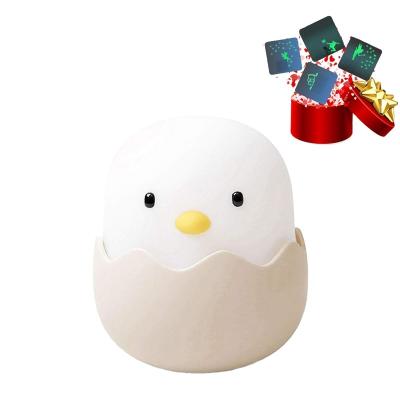 China Lighting Functions Adjustable Baby Chick Night Light Silicone Baby Night Light with Touch Sensor Eggshell Cute Creative Baby Night Light for sale