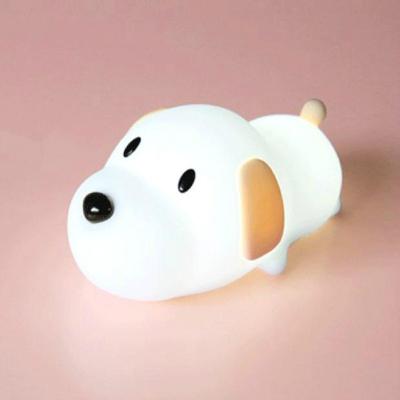 China Silicone Baby Nursery Lamp Soft USB Rechargeable LED Glow Adjustable Timing Function Kids Night Light for sale