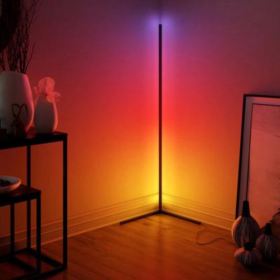 China Modern Nordic Modern Remote App Controls Vertical Color Changing RGB Tripod Light Position Led Floor Lamp for sale