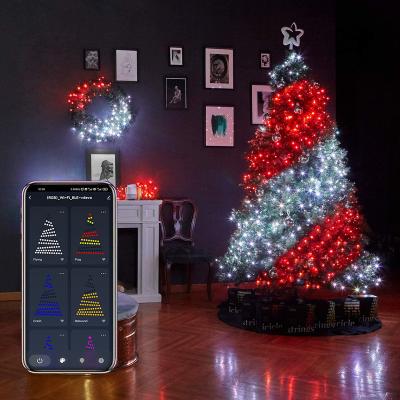 China Light Smart Remote Control Led String Phone App Tuya Wifi String Lights String Lights Outdoor Garlands Party Christmas Decorations for sale