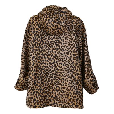 China Low Price Whoelsae Ladies Winter Fur Coats Elegant Genuine Leopard Print Long Anti-wrinkle Fur Coat for sale