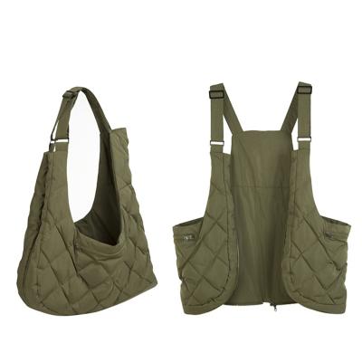 China Anti-Wrinkle Vest 2022 Down Vest Cargo Stripper Stitched Bag Custom OEM Logo Men's Padded Multifunction Multipurpose Puff Sleeveless Bag for sale