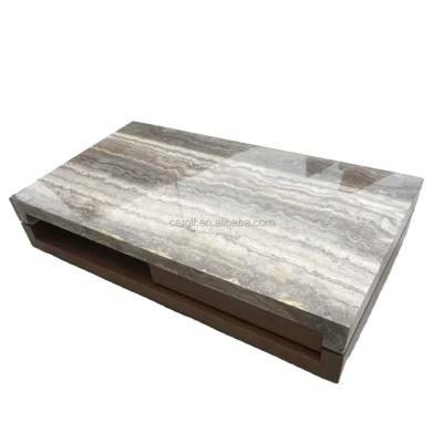 China Modern Design Modern Walnut Living Room Furniture Wooden Coffee Table for sale