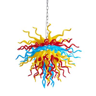 China Modern Art Deco Lamps Chandeliers Lightings Home Hotel Decor Lighting Multi Color Hand Blown Glass LED Chandelier for sale