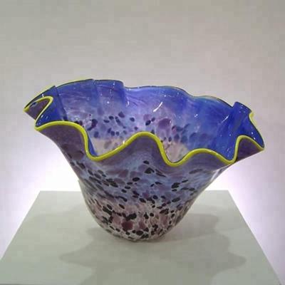 China Sustainable Handmade Flower Shape Colored Murano Glass Bowl For Sale for sale