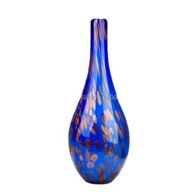 China Europe Wholesale Price Table Blue Vase Murano Home Indoor Top Handmade Blown Glass Vase for sale