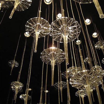 China Modern White Transparent Glass Pendant Light OEM ODM Project Hotel Lighting Chandelier Glass Pendant Lamp for sale