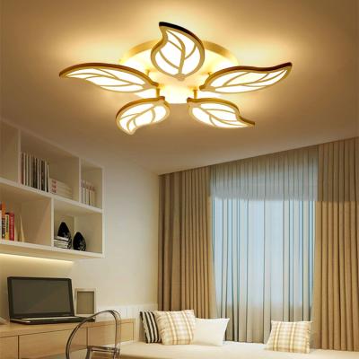 China Dimmable 1/5 Modern Petals 80W LED Lotus Chandelier Lamps For Living Room Remote Control Ceiling Light for sale