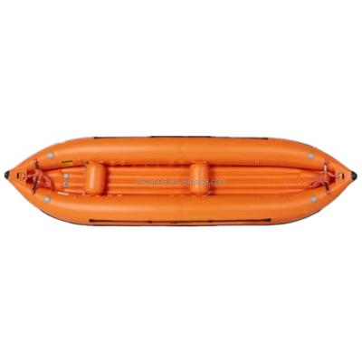 China 0.9mm PVC/1.2mm PVC Ocean Folding Fishing Kayak Drop Point 3 Person Kayak Inflatable Boat Rubber Dinghy for sale