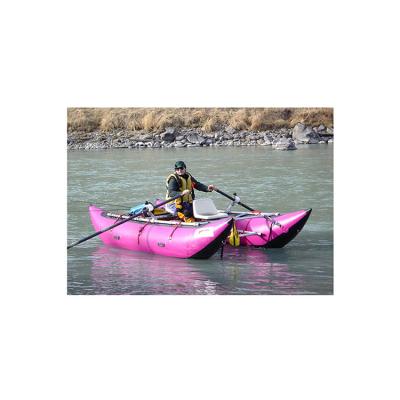 China Hot Selling 0.9mm PVC Outdoor Water Rowing Boat Air Folding Inflatable Kayak For Fishing for sale