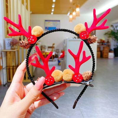 China 2021 YANGTONG 2021 Style Red Deer Horn Girls Snow Man Christmas Soft\Comfortable Headband Fashion for sale