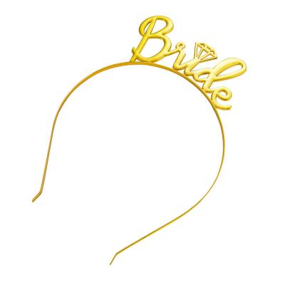 China 2021 hot sale candy gold color bride to be high quality headbands wedding party hair accessories custom for sale