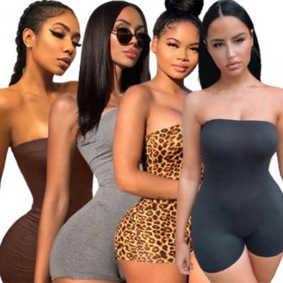 China FONDPINK Anti-wrinkle Best Design Women Clothes 2021 Leopard Print Women Rompers Overalls And Rompers One Piece for sale