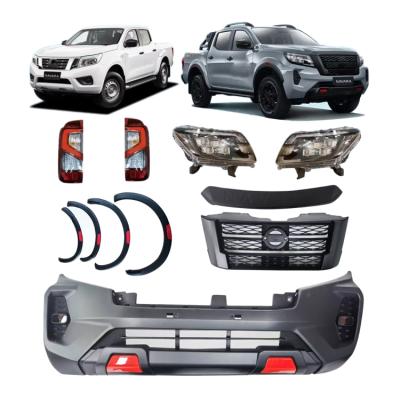 China 4wd accessories in newcomer Navara NP300 2015+ running update to 2021 face body lift kit with led headlight for sale