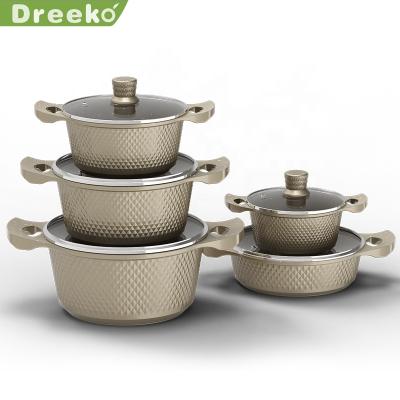 China 10 Pcs Sustainable Cookware Set Pots And Pans Non Stick Kitchen Camping Cookware Sets Cooking Pot for sale