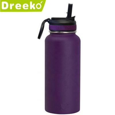 China Sustainable Sports Bottle Sports Thermal Bottled Water Bottle With Straw for sale