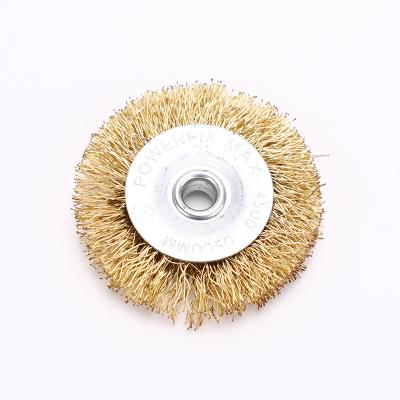 China Amazon 65mm Wire Clean Brush Cleaning Hot Selling Industrial Circular Brass Wire Brush For Grinder for sale