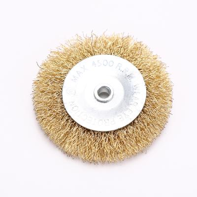 China Wholesale Good Quality 100mm Copper Wire Cleaning Wheel Sweep Durable Brass Wire Brush For Polish for sale