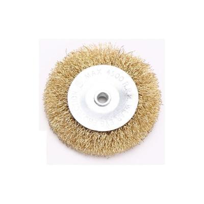 China Top Tier Product Wire Brush Cleaning Suppliers 4 Inch Polishing 100% Brass Wire Brushes Wheel for sale