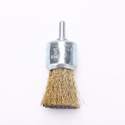 China POLISHING Top Tier Product 1.18IN Copper Plating Brushes Wire Handle Durable Steel Wire Brush for sale