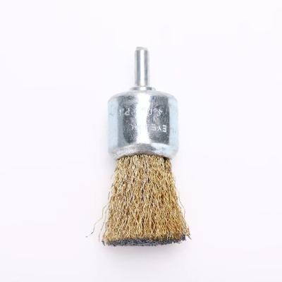 China POLISHING Tending 1.18IN Copper Plating Brushes Wire Handle Durable Polishing Steel Wire Brush for sale