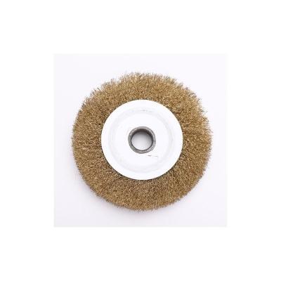 China Durable Circular Brass Tending Products Cleaning Brushes OEM 150MM Wire Polishing Clean Brush for sale