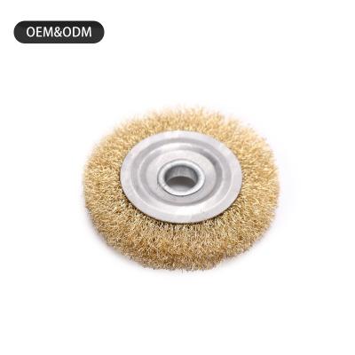 China Product 16mm Shaft Wholesale Brass Wire Brush Durable Wire Clean Cleaning Brush Top Tier for sale