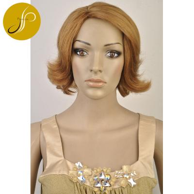 China Pearlcoin Hair Color Brown Short Length Curly Hot Selling 100% Machine Made 100% Machine Made Lace Wig Non for sale