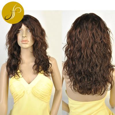 China Pearlcoin Curly Wholesale 100% Curly Hair High Quality Sale Dark Color Long Lace Wig 14-20 Inch No for sale