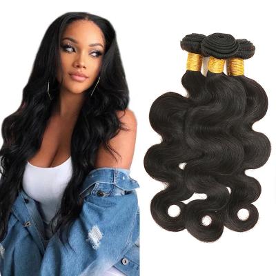 China 100% Virgin Hair Bundles Pearlcoin Grade 12A High Quality Brazilian Hair Natural Black Body Wave 10-24 Inch Bundle Weft Extensions for sale