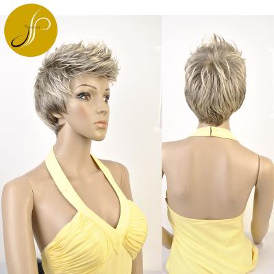 China Beautiful Pearlcoin Synthetic Fiber Hot Selling Light Color Short Directly Non Lace Wig Factory Price for sale