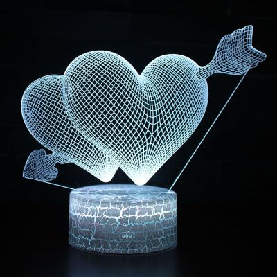 China Modern Acrylic 3D LED 16 Color Touch Table Lamp Gifts Remote Control Night Light for sale