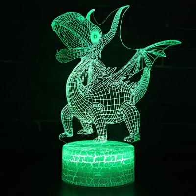 China Modern Kid's Gift Dinosaur 3D Night LED Night Light Decoration Table Home Desk Lamp for sale