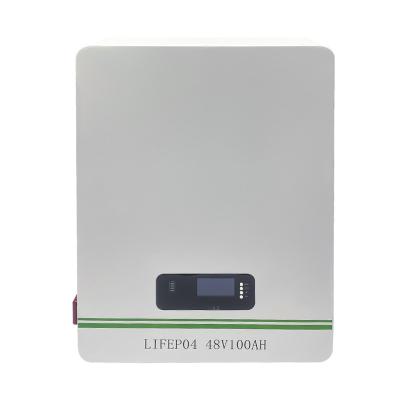 China LiFePO4 Solar Power System Battery Wall Mounted 48V 100Ah Home Solar Storage Battery for sale