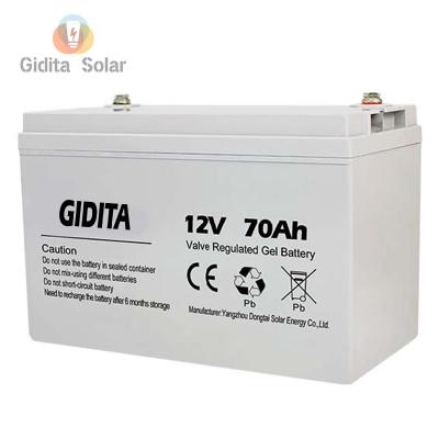 China a bateria profunda AGM do ciclo do gel 70Ah da bateria 12V selou a bateria acidificada ao chumbo para o sistema solar à venda