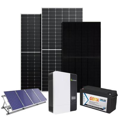 Chine Panneau solaire du picovolte 5kw 3kw 1kw 5000 watts outre de système solaire de -grille entière à énergie solaire de Chambre de grille avec la batterie au lithium à vendre