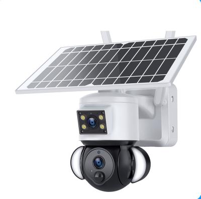 China 6MP Dual Lens Floodlight Solar Battery Camera with Built-in Battery and GC2063 Sensor for sale