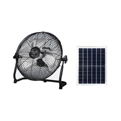 China Adjustable Brushless Solar Floor Fan with Multi-function Button and 15W Working Power for sale